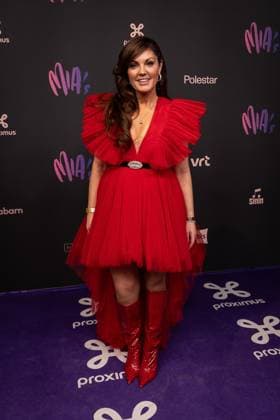 Singer Belle Perez pictured during the 17th edition of the MIA s (Music Industry Award) award show, in Merksem, Wednesday 29 January 2025. The MIA awards are handed out by the VRT and VI.BE.  JAMESxARTHURxGEKIERE 111414059