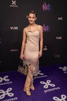 Singer Pommelien Thijs pictured during the 17th edition of the MIA s (Music Industry Award) award show, in Merksem, Wednesday 29 January 2025. The MIA awards are handed out by the VRT and VI.BE.  JAMESxARTHURxGEKIERE 111414134