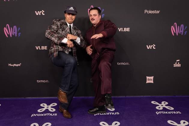 Artists Glints and Singer Faisal Chatar pictured during the 17th edition of the MIA s (Music Industry Award) award show, in Merksem, Wednesday 29 January 2025. The MIA awards are handed out by the VRT and VI.BE.  JAMESxARTHURxGEKIERE 111414184