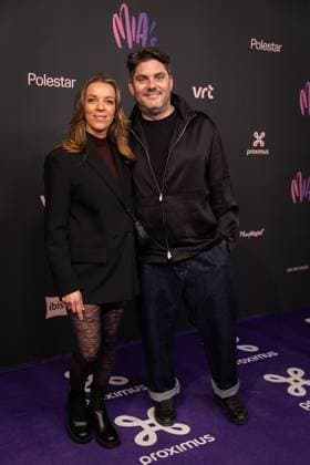 Television Cook Jeroen Meus and with wife pictured during the 17th edition of the MIA s (Music Industry Award) award show, in Merksem, Wednesday 29 January 2025. The MIA awards are handed out by the VRT and VI.BE.  JAMESxARTHURxGEKIERE 111414301