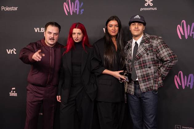 Artists Glints and Singer Faisal Chatar pictured during the 17th edition of the MIA s (Music Industry Award) award show, in Merksem, Wednesday 29 January 2025. The MIA awards are handed out by the VRT and VI.BE.  JAMESxARTHURxGEKIERE 111414310