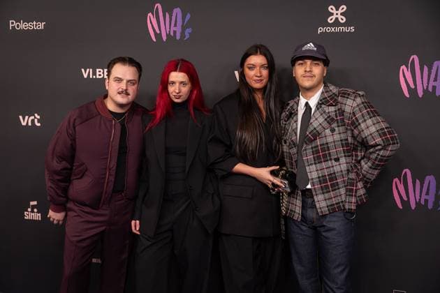 Artists Glints and Singer Faisal Chatar pictured during the 17th edition of the MIA s (Music Industry Award) award show, in Merksem, Wednesday 29 January 2025. The MIA awards are handed out by the VRT and VI.BE.  JAMESxARTHURxGEKIERE 111414317