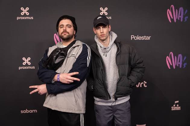 Artists Drill rappers, Bert Janssens and Willem Leysens pictured during the 17th edition of the MIA s (Music Industry Award) award show, in Merksem, Wednesday 29 January 2025. The MIA awards are handed out by the VRT and VI.BE.  JAMESxARTHURxGEKIERE 111414389