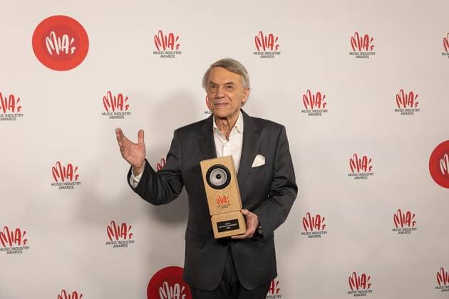 Singer Salvatore Adamo pictured during the 17th edition of the MIA s (Music Industry Award) award show, in Merksem, Wednesday 29 January 2025. The MIA awards are handed out by the VRT and VI.BE.  JAMESxARTHURxGEKIERE 111426104