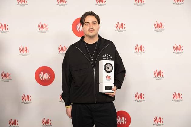 Musician Victor Defoort pictured during the 17th edition of the MIA s (Music Industry Award) award show, in Merksem, Wednesday 29 January 2025. The MIA awards are handed out by the VRT and VI.BE.  JAMESxARTHURxGEKIERE 111426121