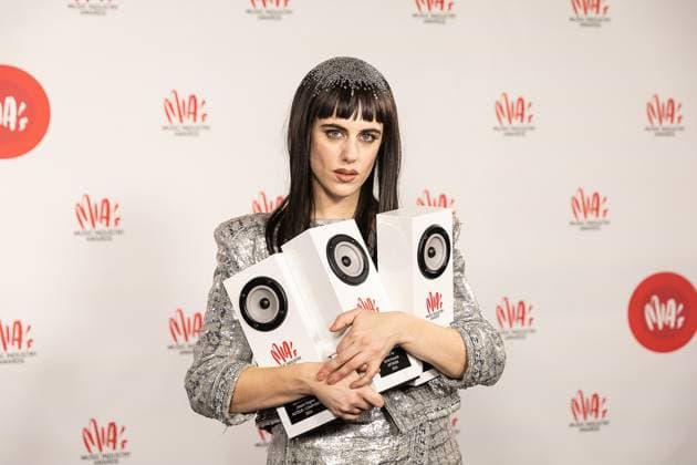 Singer Sylvie Kreusch pictured during the 17th edition of the MIA s (Music Industry Award) award show, in Merksem, Wednesday 29 January 2025. The MIA awards are handed out by the VRT and VI.BE.  JAMESxARTHURxGEKIERE 111426146