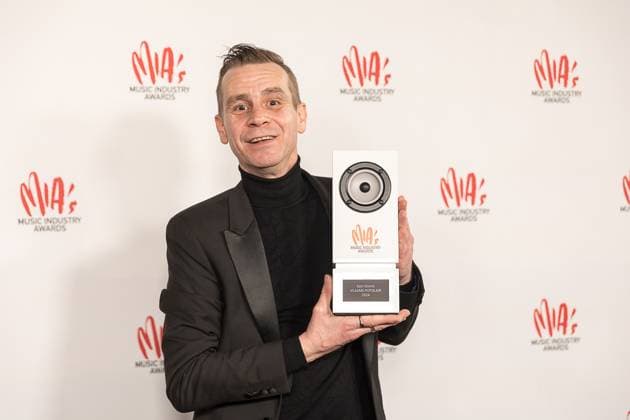 Sam Gooris pictured during the 17th edition of the MIA s (Music Industry Award) award show, in Merksem, Wednesday 29 January 2025. The MIA awards are handed out by the VRT and VI.BE.  JAMESxARTHURxGEKIERE 111426171