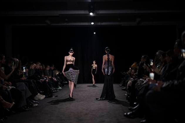 PFW - Ashi Studio Runway A model walks the runway during the Ashi Studio Haute-Couture Spring Summer 2025 show as part of Paris Fashion Week in Paris, France on January 30, 2025. Photo by Eliot Blondet ABACAPRESS.COM Paris France  Copyright: xBlondetxEliot ABACAx