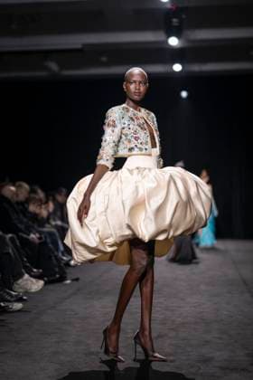 PFW - Ashi Studio Runway A model walks the runway during the Ashi Studio Haute-Couture Spring Summer 2025 show as part of Paris Fashion Week in Paris, France on January 30, 2025. Photo by Eliot Blondet ABACAPRESS.COM Paris France  Copyright: xBlondetxEliot ABACAx