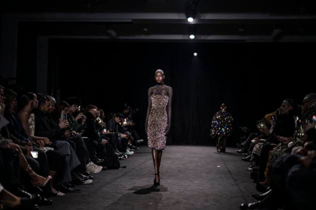 PFW - Ashi Studio Runway A model walks the runway during the Ashi Studio Haute-Couture Spring Summer 2025 show as part of Paris Fashion Week in Paris, France on January 30, 2025. Photo by Eliot Blondet ABACAPRESS.COM Paris France  Copyright: xBlondetxEliot ABACAx