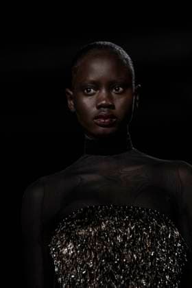PFW - Ashi Studio Runway A model walks the runway during the Ashi Studio Haute-Couture Spring Summer 2025 show as part of Paris Fashion Week in Paris, France on January 30, 2025. Photo by Eliot Blondet ABACAPRESS.COM Paris France  Copyright: xBlondetxEliot ABACAx