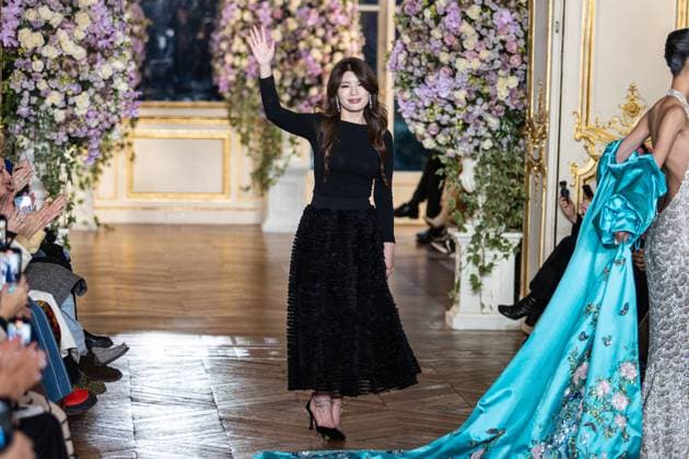 PFW Miss Sohee Runway NB Sohee Park designer walks the runway during the Yuima Nakazato Haute Couture Spring-Summer 2025 show as part of Paris Fashion Week on January 30, 2025 in Paris, France. Photo by Nasser Berzane ABACAPRESS.COM Paris France  Copyright: xBerzanexNasser ABACAx