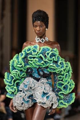 PFW Germanier Runway NB A Model walks the runway during the Germanier Haute Couture Spring-Summer 2025 show as part of Paris Fashion Week on January 30, 2025 in Paris, France. Photo by Nasser Berzane ABACAPRESS.COM Paris France  Copyright: xBerzanexNasser ABACAx