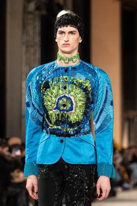 PFW Germanier Runway NB A Model walks the runway during the Germanier Haute Couture Spring-Summer 2025 show as part of Paris Fashion Week on January 30, 2025 in Paris, France. Photo by Nasser Berzane ABACAPRESS.COM Paris France  Copyright: xBerzanexNasser ABACAx