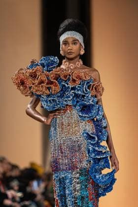 PFW Germanier Runway NB A Model walks the runway during the Germanier Haute Couture Spring-Summer 2025 show as part of Paris Fashion Week on January 30, 2025 in Paris, France. Photo by Nasser Berzane ABACAPRESS.COM Paris France  Copyright: xBerzanexNasser ABACAx