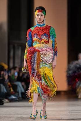 PFW Germanier Runway NB A Model walks the runway during the Germanier Haute Couture Spring-Summer 2025 show as part of Paris Fashion Week on January 30, 2025 in Paris, France. Photo by Nasser Berzane ABACAPRESS.COM Paris France  Copyright: xBerzanexNasser ABACAx