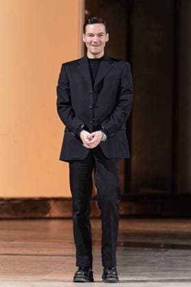 PFW Germanier Runway NB Kevin Germanier Designer walks the runway during the Germanier Haute Couture Spring-Summer 2025 show as part of Paris Fashion Week on January 30, 2025 in Paris, France. Photo by Nasser Berzane ABACAPRESS.COM Paris France  Copyright: xBerzanexNasser ABACAx