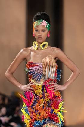 PFW Germanier Runway NB A Model walks the runway during the Germanier Haute Couture Spring-Summer 2025 show as part of Paris Fashion Week on January 30, 2025 in Paris, France. Photo by Nasser Berzane ABACAPRESS.COM Paris France  Copyright: xBerzanexNasser ABACAx