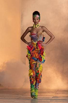 PFW Germanier Runway NB A Model walks the runway during the Germanier Haute Couture Spring-Summer 2025 show as part of Paris Fashion Week on January 30, 2025 in Paris, France. Photo by Nasser Berzane ABACAPRESS.COM Paris France  Copyright: xBerzanexNasser ABACAx