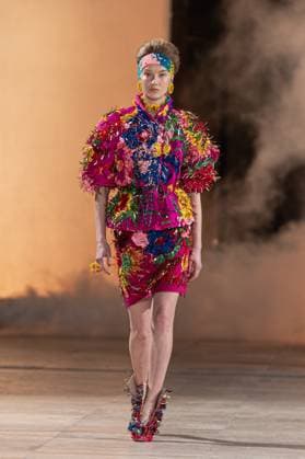 PFW Germanier Runway NB A Model walks the runway during the Germanier Haute Couture Spring-Summer 2025 show as part of Paris Fashion Week on January 30, 2025 in Paris, France. Photo by Nasser Berzane ABACAPRESS.COM Paris France  Copyright: xBerzanexNasser ABACAx