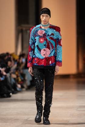 PFW Germanier Runway NB A Model walks the runway during the Germanier Haute Couture Spring-Summer 2025 show as part of Paris Fashion Week on January 30, 2025 in Paris, France. Photo by Nasser Berzane ABACAPRESS.COM Paris France  Copyright: xBerzanexNasser ABACAx