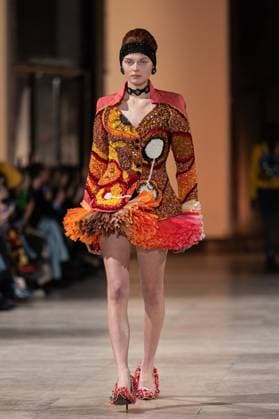 PFW Germanier Runway NB A Model walks the runway during the Germanier Haute Couture Spring-Summer 2025 show as part of Paris Fashion Week on January 30, 2025 in Paris, France. Photo by Nasser Berzane ABACAPRESS.COM Paris France  Copyright: xBerzanexNasser ABACAx