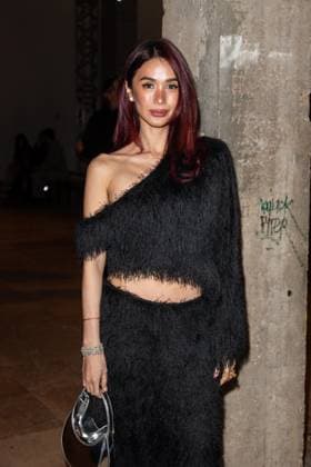 PFW Germanier Front Row Heart Evangelista attends the Germanier Haute Couture Spring-Summer 2025 show as part of Paris Fashion Week on January 30, 2025 in Paris, France. Photo by Nasser Berzane ABACAPRESS.COM Paris France  Copyright: xBerzanexNasser ABACAx