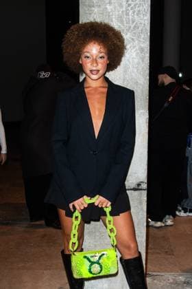 PFW Germanier Front Row Lisa Docouto attends the Germanier Haute Couture Spring-Summer 2025 show as part of Paris Fashion Week on January 30, 2025 in Paris, France. Photo by Nasser Berzane ABACAPRESS.COM Paris France  Copyright: xBerzanexNasser ABACAx