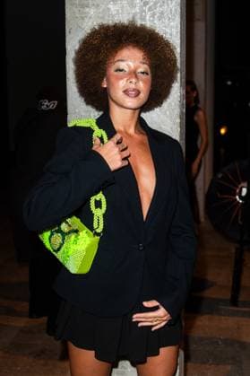 PFW Germanier Front Row Lisa Docouto attends the Germanier Haute Couture Spring-Summer 2025 show as part of Paris Fashion Week on January 30, 2025 in Paris, France. Photo by Nasser Berzane ABACAPRESS.COM Paris France  Copyright: xBerzanexNasser ABACAx