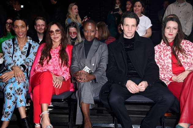 Annabelle Mandeng, Simone Thomalla, Florence Kasumba, Sabin Tambrea und Alice Dwyer bei der Kilian Kerner Fashion Show auf der Berlin Fashion Week A W 2025 in der Uber Eats Music Hall. Berlin, 31.01.2025