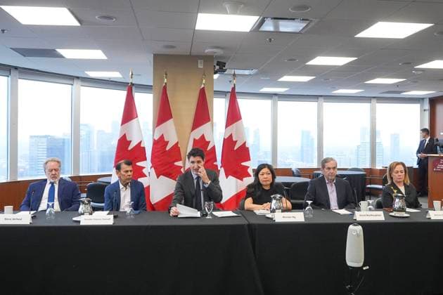 January 31, 2025, Toronto, On, CAN: Canadian Prime Minister Justin Trudeau delivers remarks at a Canada-US relations meeting at the Ontario Investment and Trade Centre in Toronto, on Friday, Jan. 31, 2025. Toronto CAN  - ZUMAc35_ 20250131_zaf_c35_018 Copyright: xChrisxYoungx