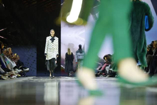 Models auf dem Laufsteg bei der Marc Cain - Parallel Universe - Modenschau am 31.01.2025 im Rahmen der Fashion Week Berlin im Kraftwerk in Berlin Fashion Week Berlin 2025 - Marc Cain Show