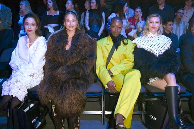 Anne Werner, Lulu Lewe, Florence Kasumba und Luna Schweiger bei der Danny Reinke Fashion Show auf der Berlin Fashion Week A W 2025 in der Uber Eats Music Hall. Berlin, 31.01.2025