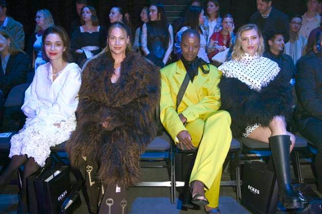Anne Werner, Lulu Lewe, Florence Kasumba und Luna Schweiger bei der Danny Reinke Fashion Show auf der Berlin Fashion Week A W 2025 in der Uber Eats Music Hall. Berlin, 31.01.2025