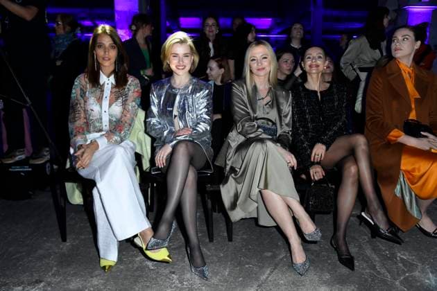 Marvy Rieder , Anna-Maria Sieklucka, Barbara Kurdej-Szatan und Katarzyna Zawadzka bei der MARC CAIN FASHION SHOW im Rahmen der Berlin Fashion Week Herbert Winter 2025 in Berlin am 31.01.2025