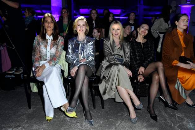 Marvy Rieder , Anna-Maria Sieklucka, Barbara Kurdej-Szatan und Katarzyna Zawadzka bei der MARC CAIN FASHION SHOW im Rahmen der Berlin Fashion Week Herbert Winter 2025 in Berlin am 31.01.2025