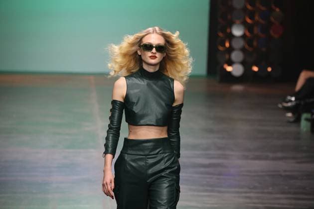 Berlin Fashion Week: Collective Four - Marcel Ostertag Autum Winter 2025 Berlin: The designer Marcel Ostertag presents his AUTUMN WINTER 2025 collection. The photo shows models on the catwalk with the new collection Berlin Berlin district of Friedrichshain Germany Copyright: SimonexKuhlmey