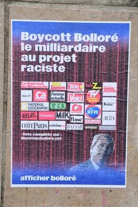 February 1, 2025, Lyon, Rhone, France: Posters are seen layed out during the demonstration against businessman Vincent Bollore. Demonstration was held against French businessman Vincent BollorÃ in Lyon. Lyon France - ZUMAs197 20250201_aaa_s197_395 Copyright: xRomainxDoucelinx
