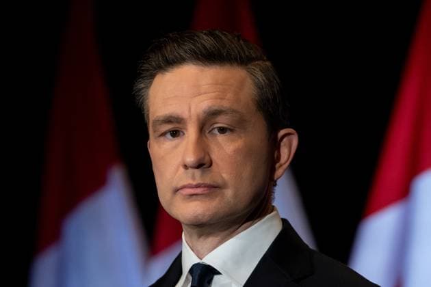 February 2, 2025, Vancouver, Bc, CANADA: Conservative Leader Pierre Poilievre listens to questions from media during a news conference in Vancouver on Sunday, February 2, 2025. Vancouver CANADA  - ZUMAc35_ 20250202_zaf_c35_034 Copyright: xEthanxCairnsx