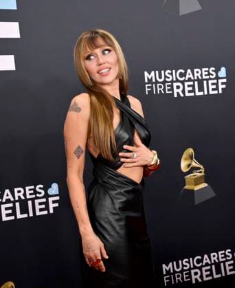 Miley Cyrus arrives for the 67th Annual Grammy Awards at Crypto.com Arena in Los Angeles on February 2, 2025. The awards ceremony will honor the best recordings, compositions, and artists from September 16, 2023, to August 30. 2024, as chosen by the members of the Recording Academy.  LAP20250202231 JIMxRUYMEN