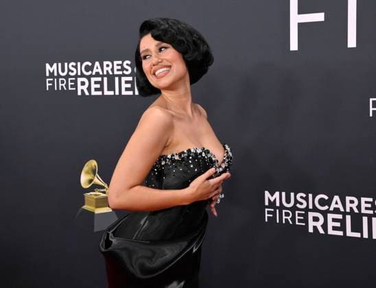 Raye arrives for the 67th Annual Grammy Awards at Crypto.com Arena in Los Angeles on February 2, 2025. The awards ceremony will honor the best recordings, compositions, and artists from September 16, 2023, to August 30. 2024, as chosen by the members of the Recording Academy.  LAP20250202440 JIMxRUYMEN