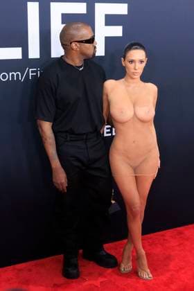 February 2, 2025, Los Angeles, California, USA: (EDITOR S NOTE: Image contains nudity.) Kanye West and wife Bianca Censori at the 67th Grammy Awards held at Crypto.com Arena in Los Angeles California on Sunday February 2, 2025. JAVIER ROJAS PI Los Angeles USA - ZUMAp124 20250202_zaa_p124_302 Copyright: xJavierxRojasx
