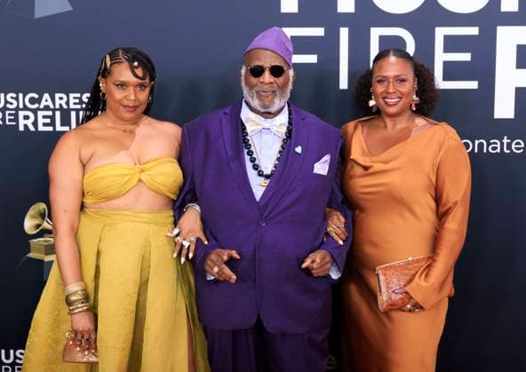 February 2, 2025, Los Angeles, California, USA: Taj Mahal (center) at the 67th Grammy Awards held on Sunday February 2, 2025 at Crypto.com Arena in Los Angeles California. JAVIER ROJAS PI Los Angeles USA - ZUMAp124 20250202_zaa_p124_309 Copyright: xJavierxRojasx