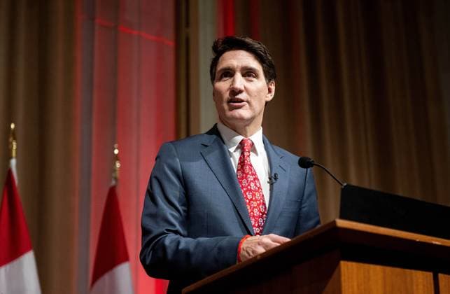 February 4, 2025, Ottawa, On, Canada: Prime Minister Justin Trudeau delivers remarks during a Lunar New Year celebration in Ottawa, on Tuesday, Feb. 4, 2025. Ottawa Canada  - ZUMAc35_ 20250204_zaf_c35_102 Copyright: xSpencerxColbyx
