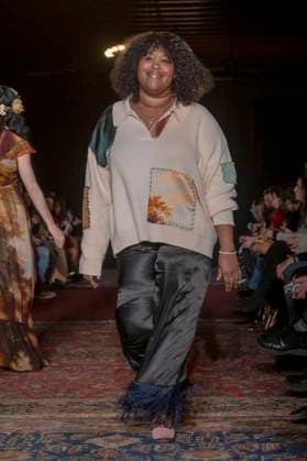 February 4, 2025, New York, United States: Aminatou Sow walks the runway for the Lingua Franca fashion show during February 2025 New York Fashion Week. New York United States - ZUMAs197 20250204_aaa_s197_416 Copyright: xRonxAdarx