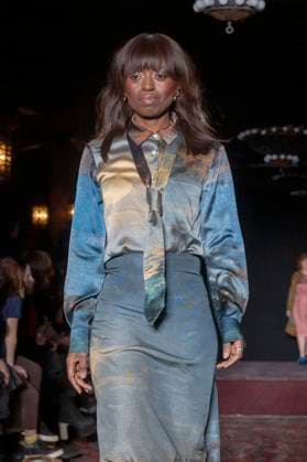 February 4, 2025, New York, United States: Dee Poku walks the runway for the Lingua Franca fashion show during February 2025 New York Fashion Week. New York United States - ZUMAs197 20250204_aaa_s197_436 Copyright: xRonxAdarx