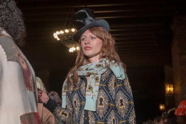 February 4, 2025, New York, United States: Ivy Getty walks the runway finale for the Lingua Franca fashion show during February 2025 New York Fashion Week. New York United States - ZUMAs197 20250204_aaa_s197_505 Copyright: xRonxAdarx