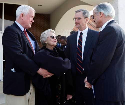 SPORTS-MCCASKEY-OBIT-8-TB Chicago Bears owner Virginia McCaskey and Bears Chairman Michael McCaskey, right, speak outside of the funeral for defensive end Gaines Adams at Rock Springs Baptist Church in Easley, South Carolina on Friday, Jan. 22, 2010. (Chris Sweda Chicago Tribune TNS) Easley SC - South Carolina USA - United States EDITORIAL USE ONLY Copyright: xx 134181714W ChrisxSwedax krtphotoslive950058