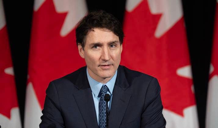 February 6, 2025, Ottawa, On, Canada: Prime Minister Justin Trudeau speaks to the Federation of Canadian MunicipalitiesöÄÃ Big City Mayors Caucus meeting on Thursday, Feb 6, 2025 in Ottawa. Ottawa Canada  - ZUMAc35_ 20250206_zaf_c35_031 Copyright: xAdrianxWyldx