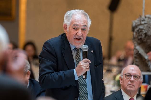 The president of the Constitutional Court, Cándido Conde Pumpido, speaks during the award ceremony of the Espanol Universal 2024 prize of the Fundación Independiente, at the Hotel Wellington, The award went to Javier Cremades, head of the Cremades Calvo Sotelo law firm and president of the World Jurist Association. He is the first lawyer to receive this prestigious award, which is also given to other figures such as Cela, Galán and Nadal, among others, Galán or Nadal among others The event brings together voices from around the world to pay tribute not only to Javier Cremades, but also to celebrate the importance of law as a fundamental pillar of democratic societies 07 FEBRUARY 2025 UNIVERSAL SPANISH INDEPENDENT FOUNDATION WORLD JURIST CR Copyright: xDiegoxRadamà sx 6505168
